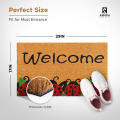Close-up of AMARU DOOR MATS Coir Welcome Mat texture