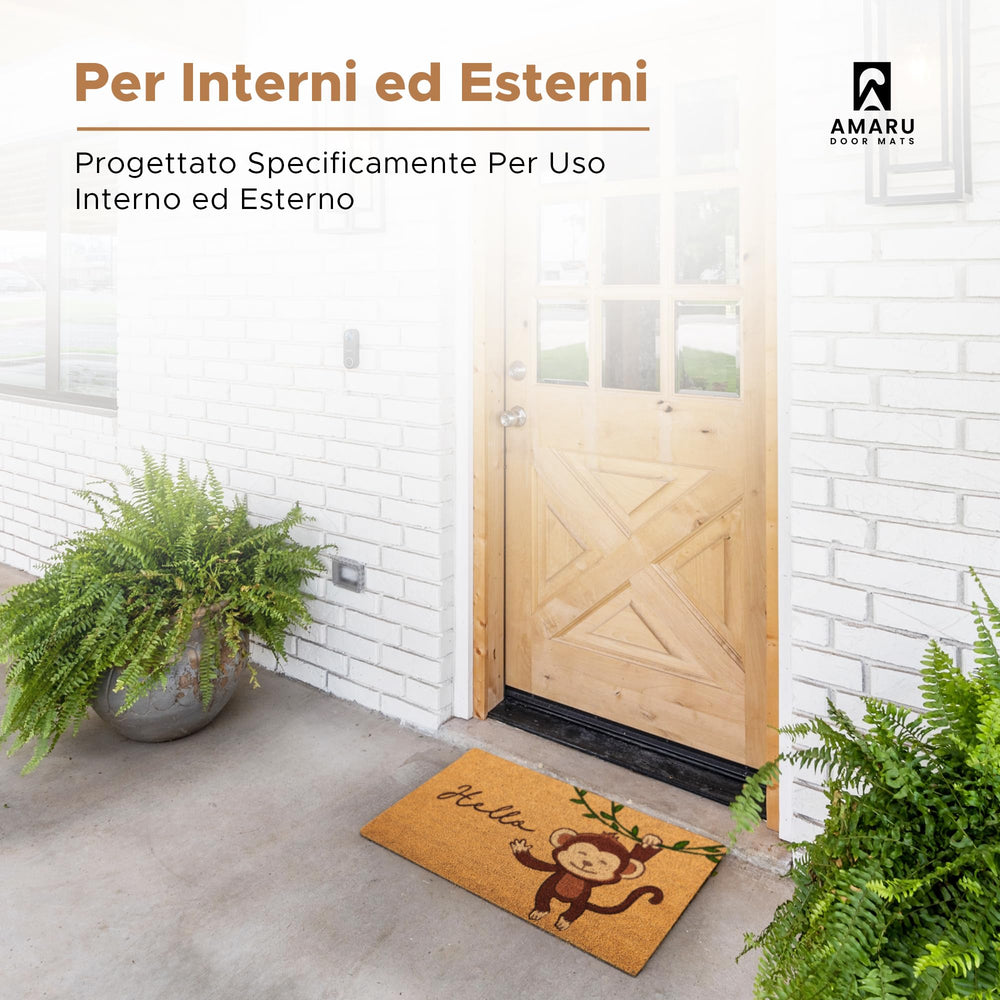 Close-up of AMARU DOOR MATS Coir Welcome Mat texture