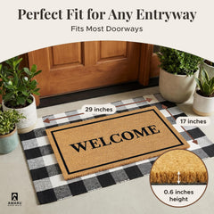 Close-up of AMARU DOOR MATS Coir Welcome Mat textured surface