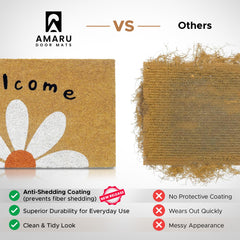 Close-up of AMARU DOOR MATS Daisy design