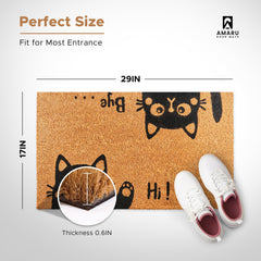 Close-up of AMARU DOOR MATS Hi-Bye Cat door mat texture