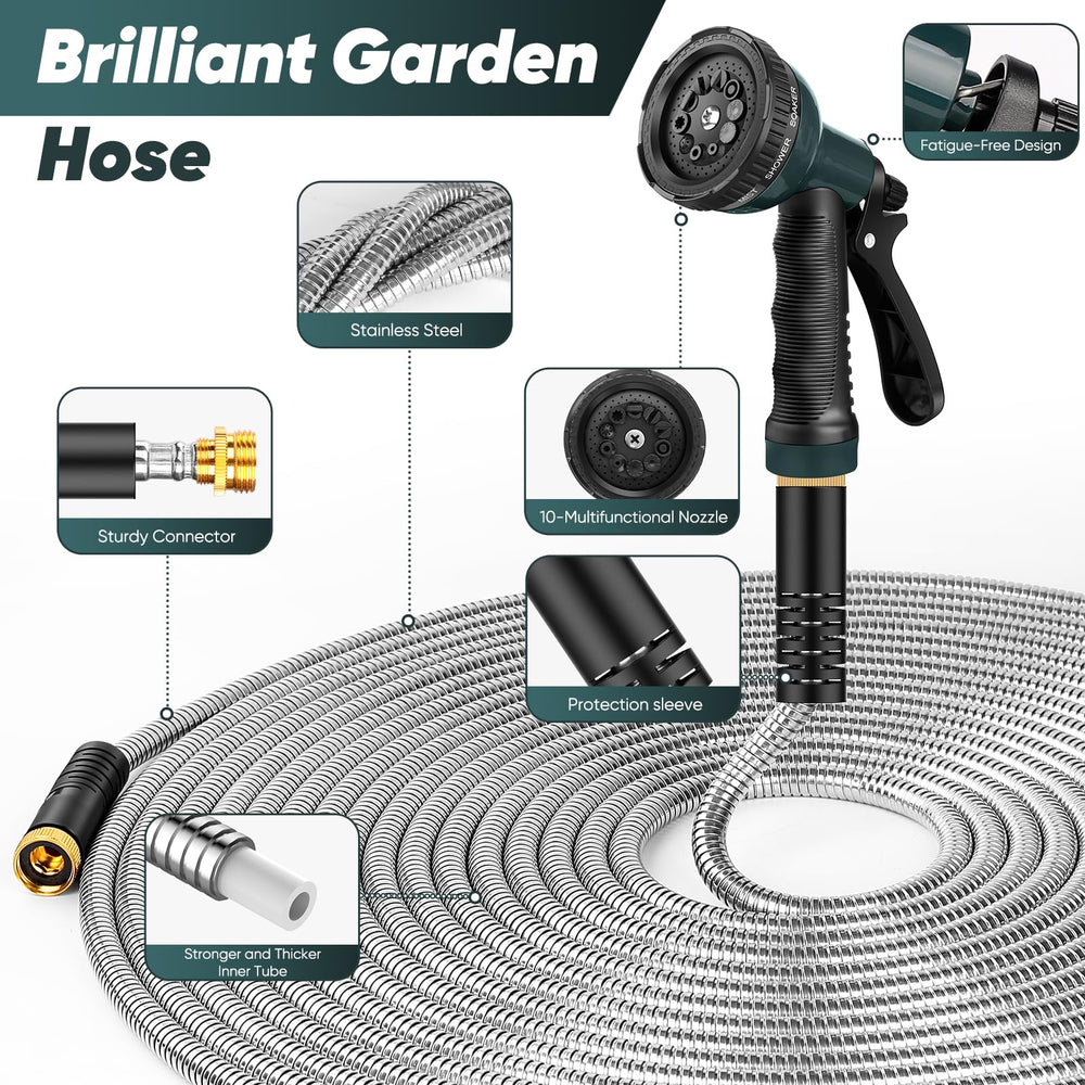 Close-up of Amayrose garden hose aluminum-copper interface