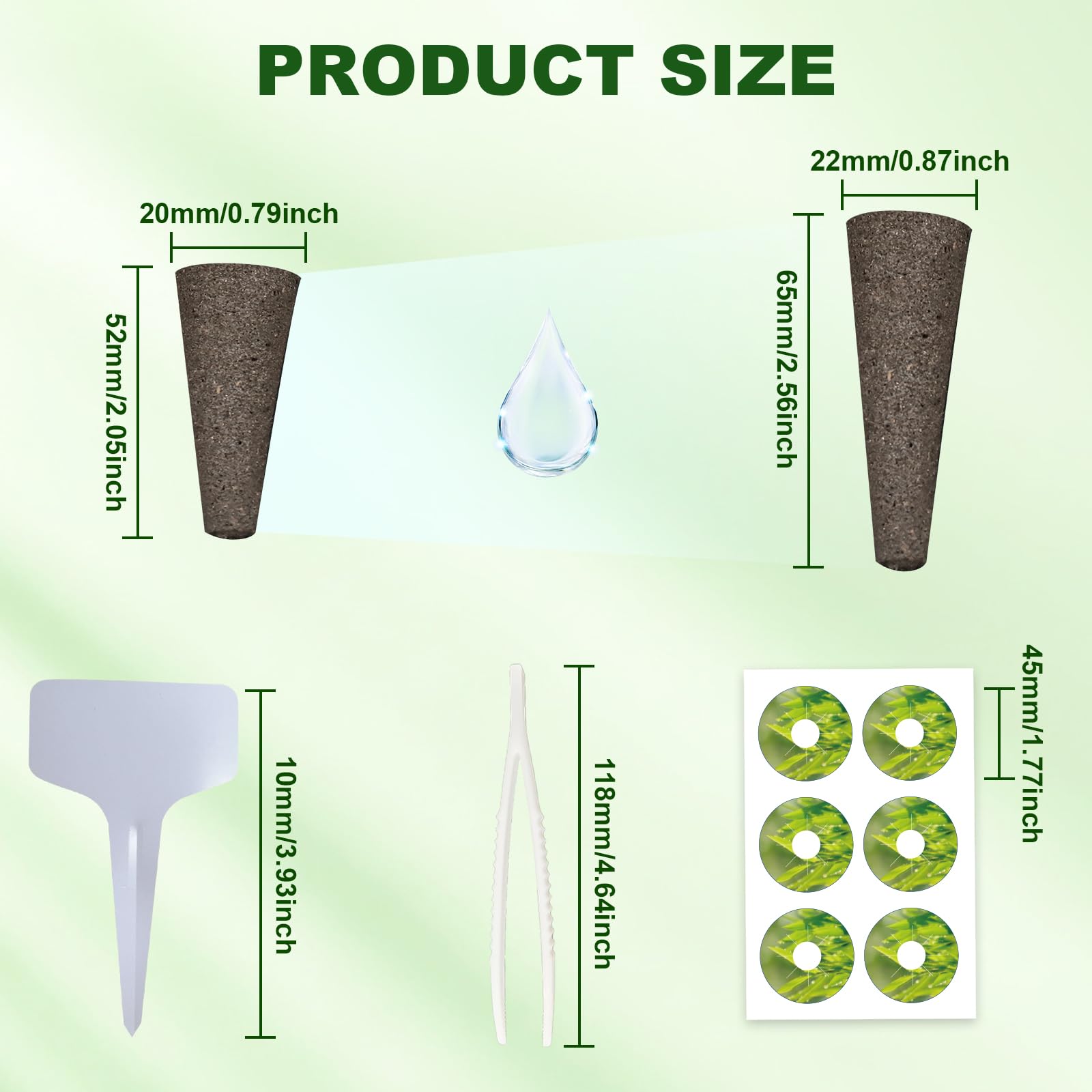 Close-up of Ambgrow seed starter sponges and planting accessories