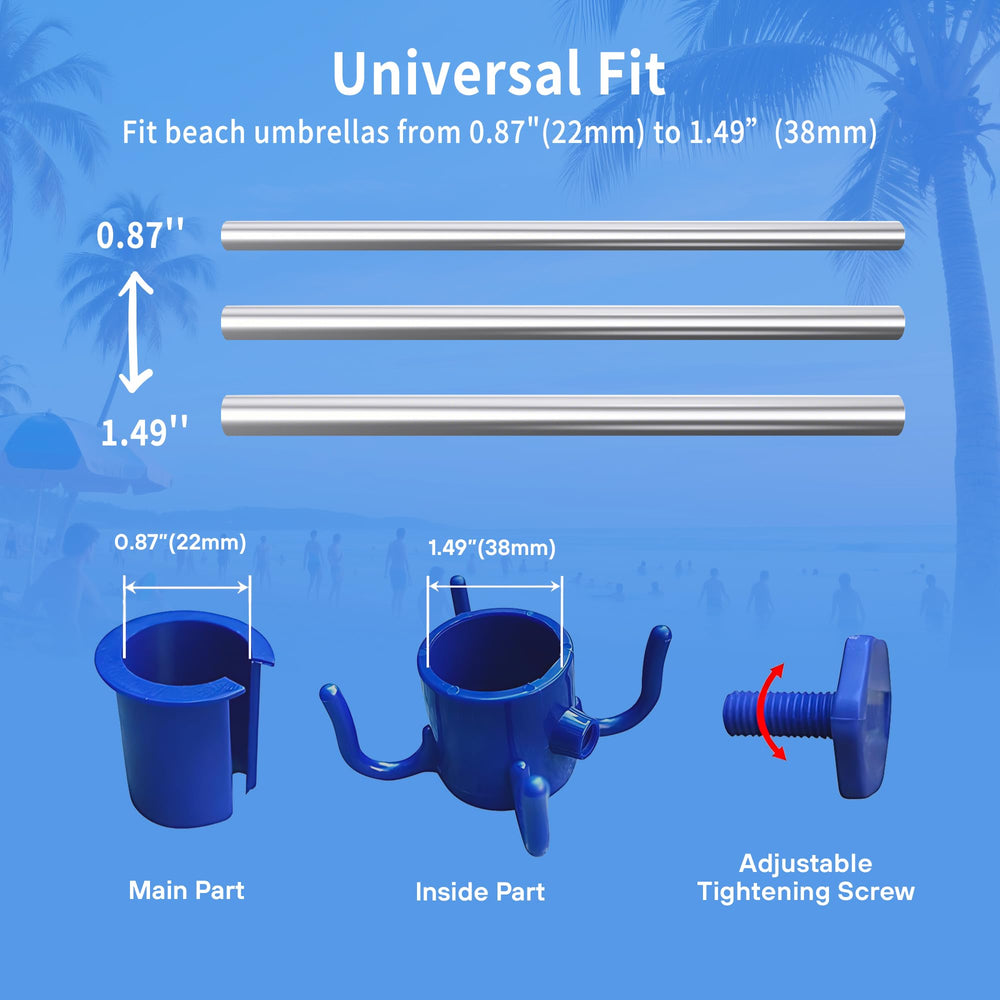 Close-up of AMMSUN Beach Umbrella Hook showing four hooks