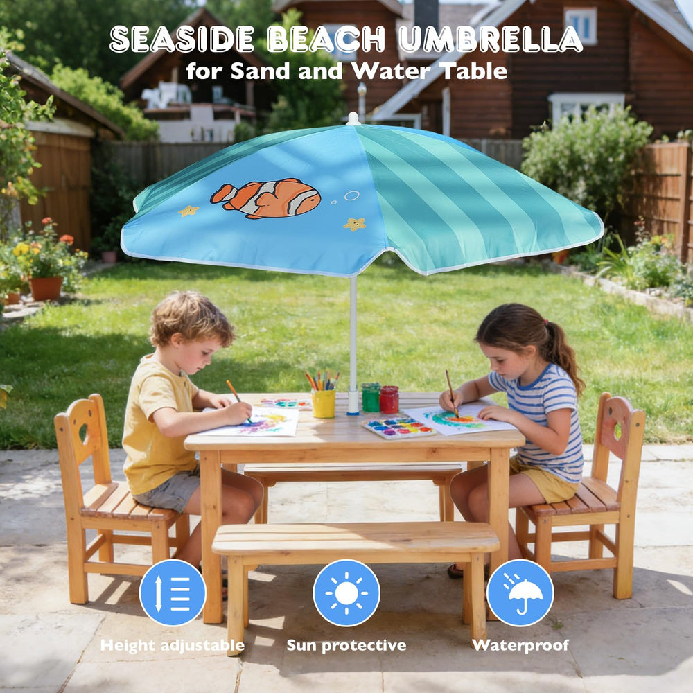 Close-up of AMMSUN Kids Beach Umbrella pole and adjustment feature