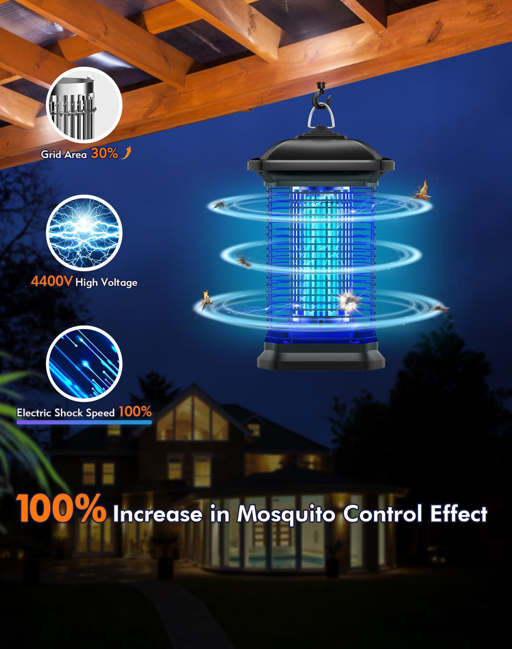 Close-up of AMUFER Bug Zapper grid and high-voltage design