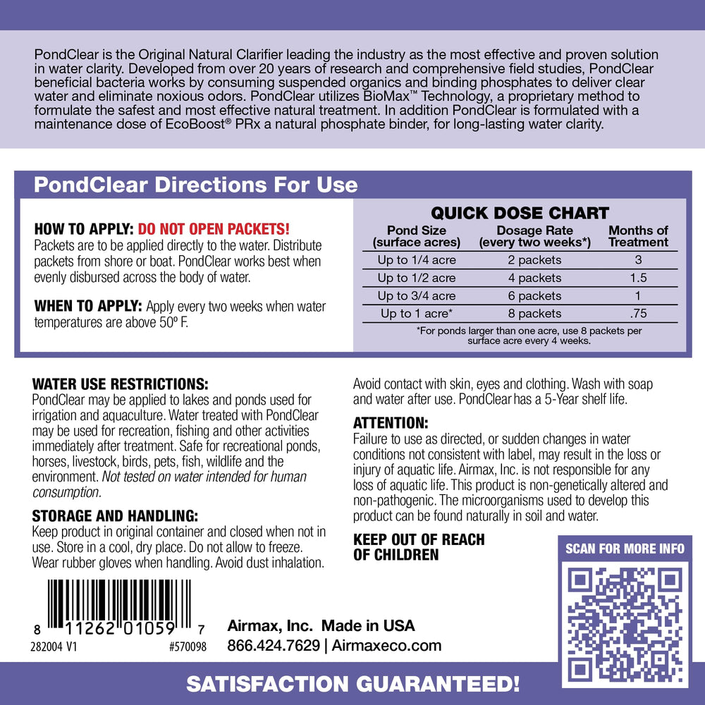 Close-up of an Airmax PondClear packet