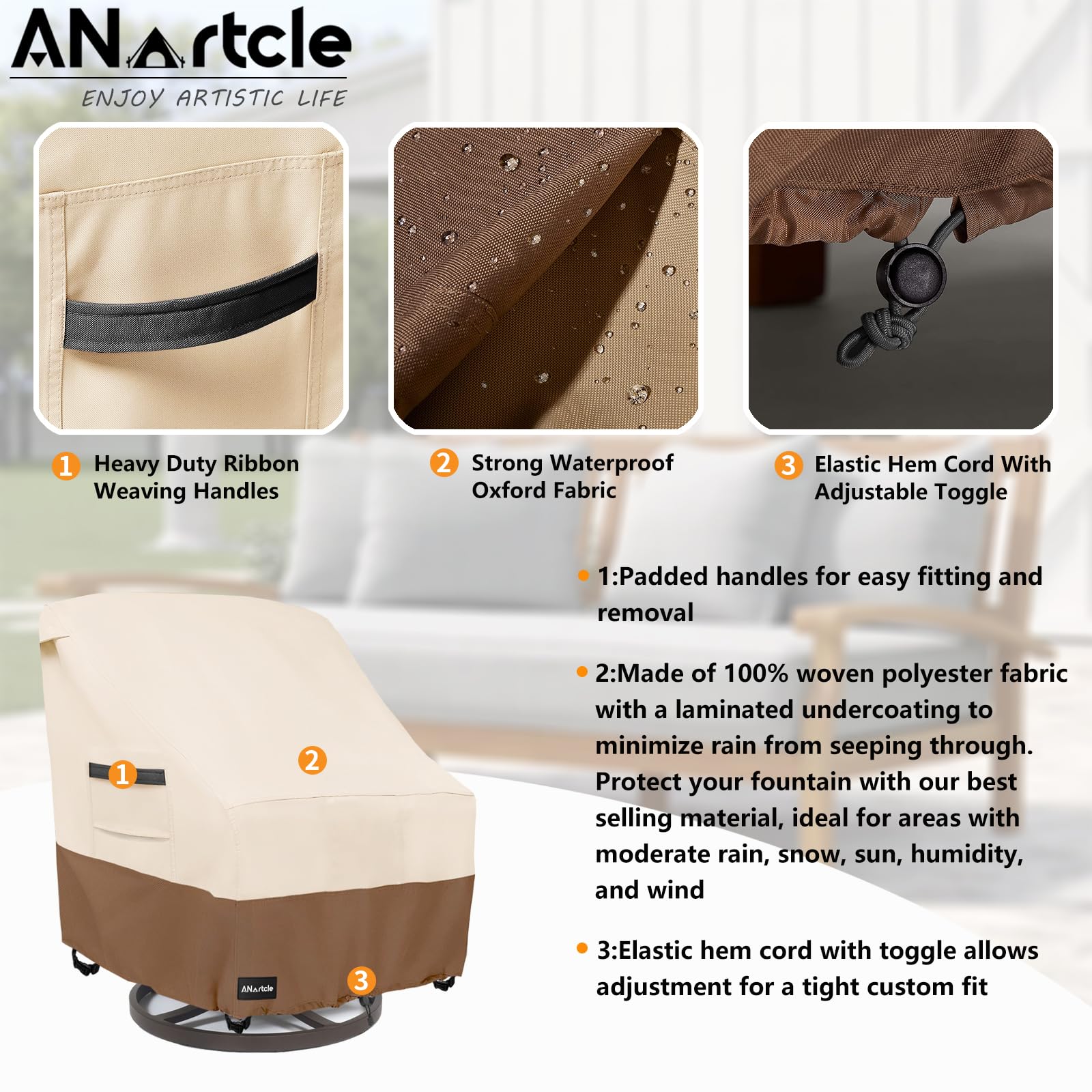 Close-up of ANartcle Patio Chair Cover material