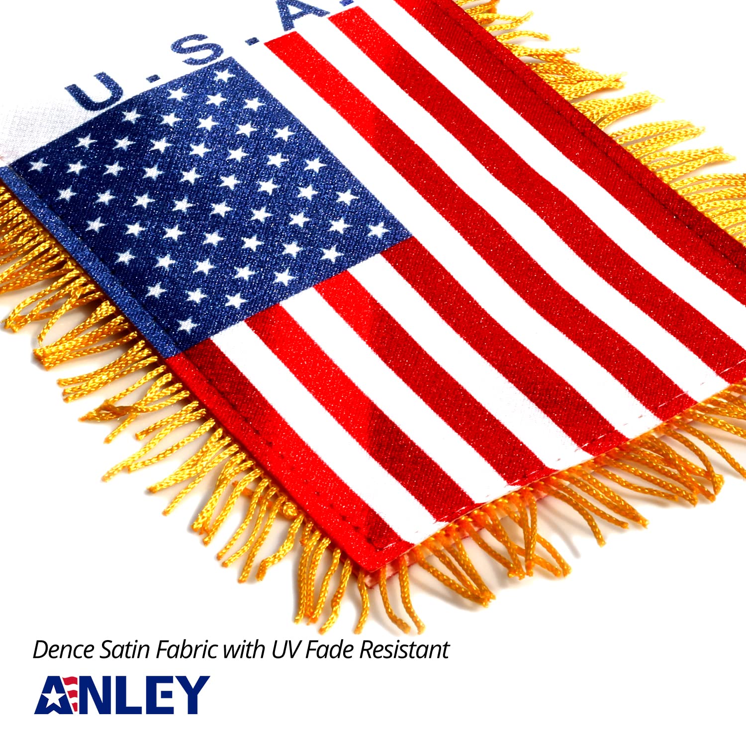 Close-up of Anley 4 X 6 Inch American Fringy Flag edges
