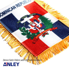 Close-up of Anley Dominican flag with vibrant colours
