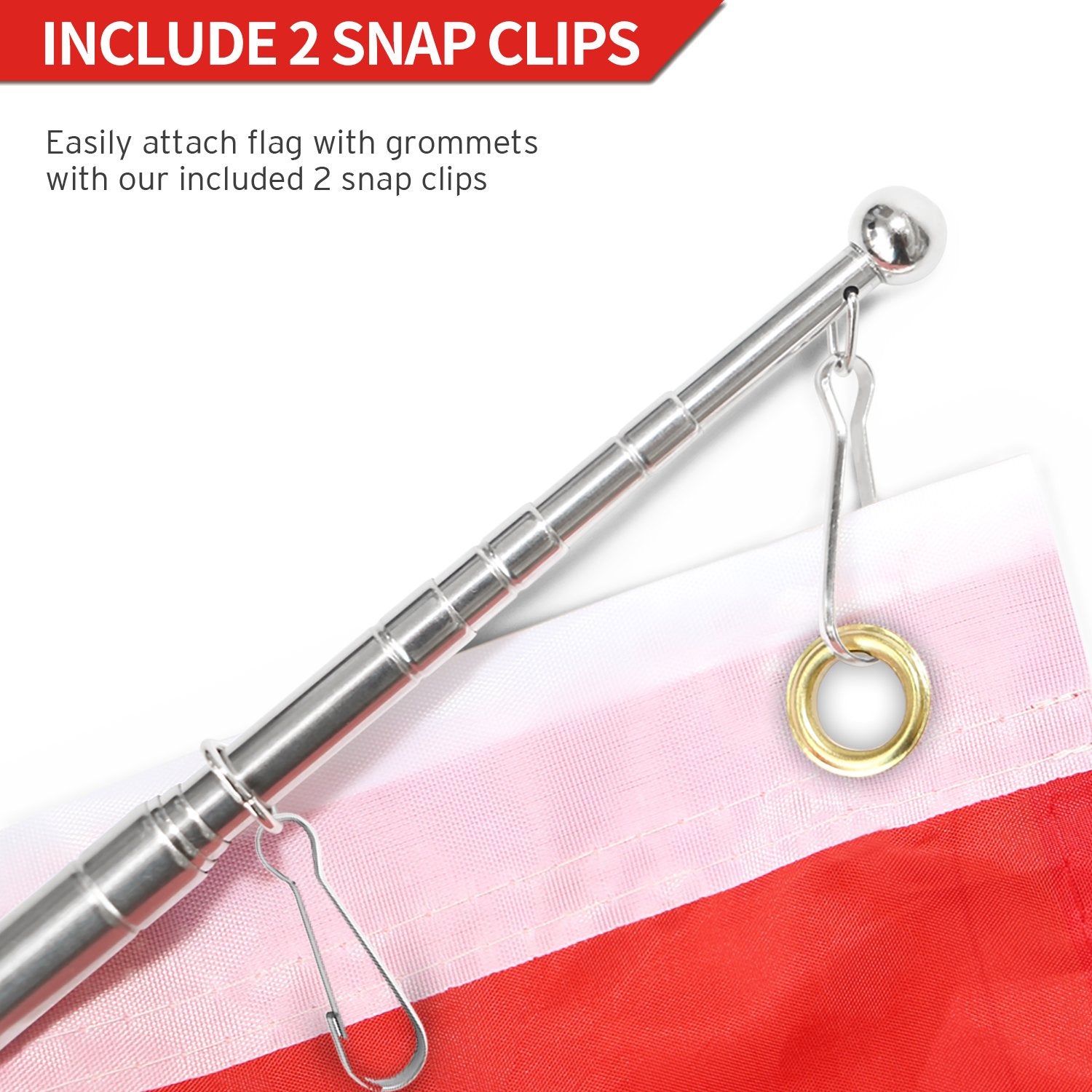 Close-up of Anley flagpole's textured rubber grip