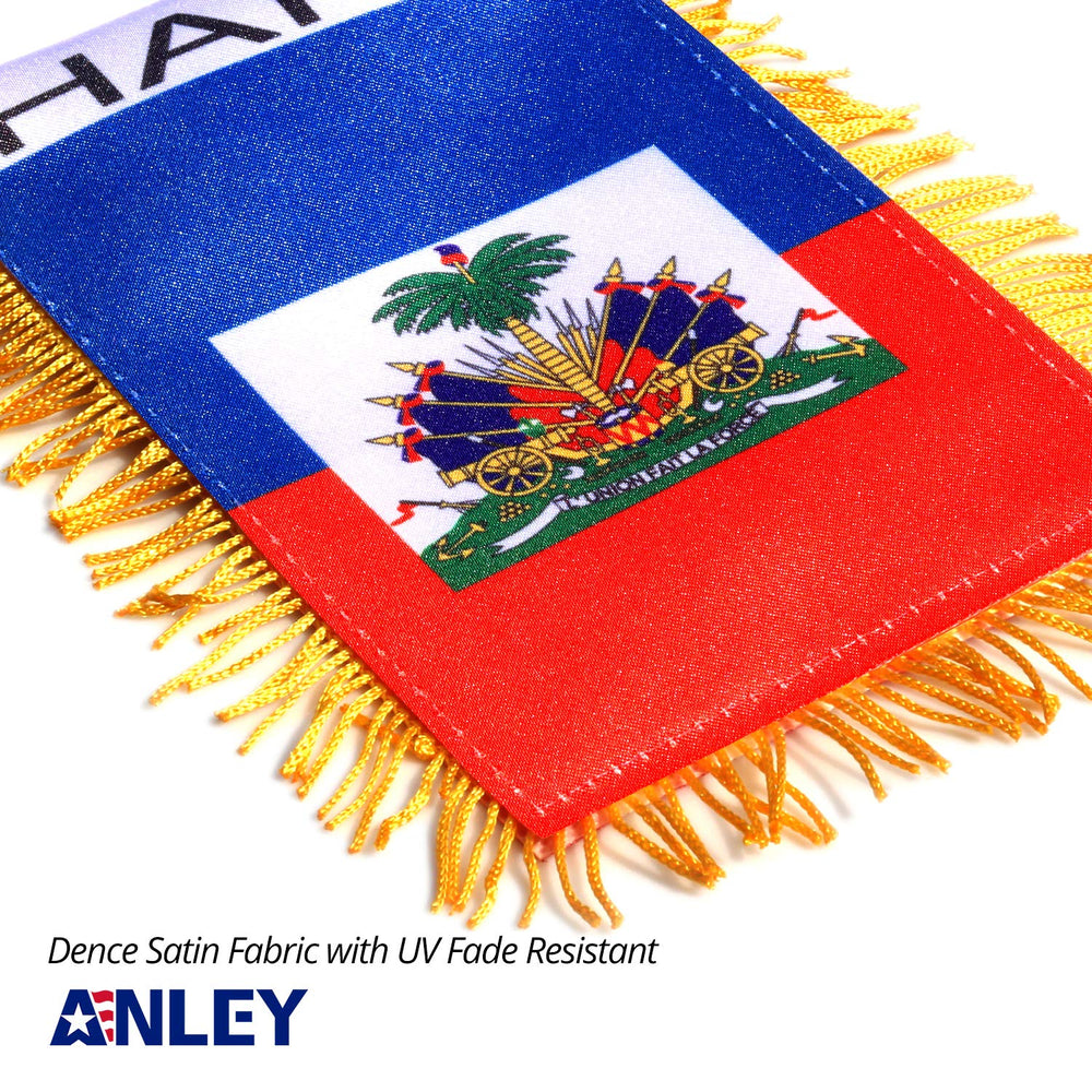 Close-up of Anley Haiti Fringy Flag showing double stitching