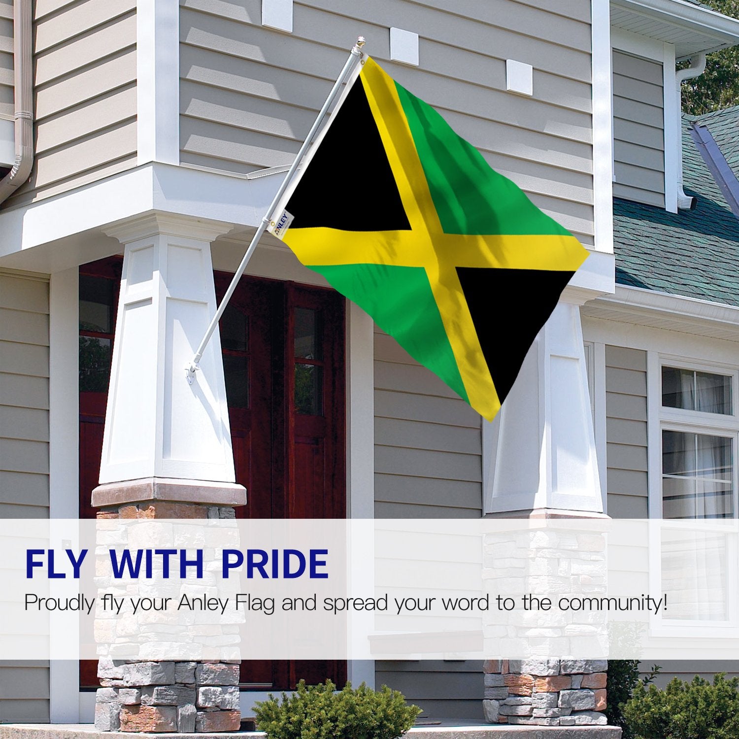 Close-up of Anley Jamaica Flag's brass grommets