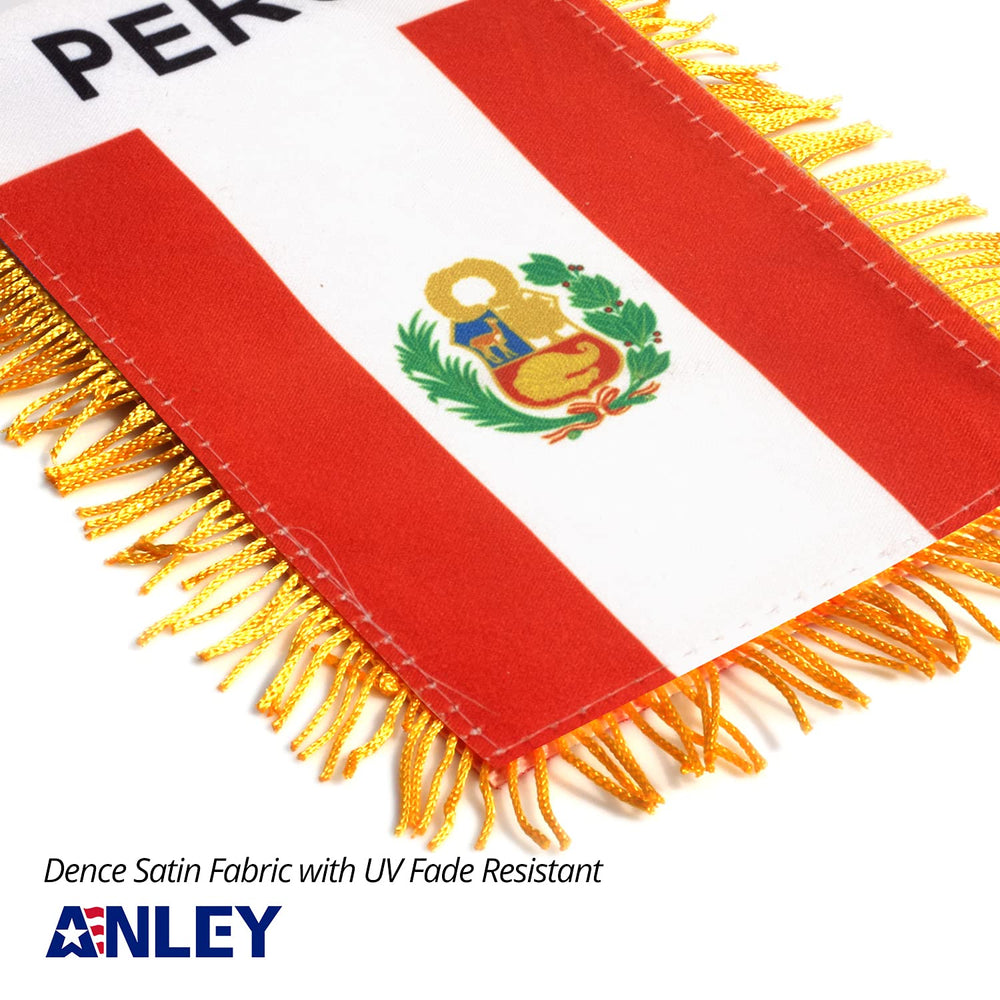 Close-up of Anley Peru Fringy Flag showing double-stitched edges