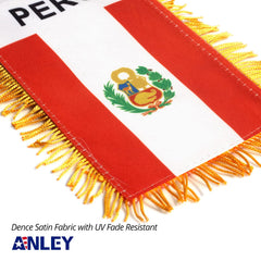 Close-up of Anley Peru Fringy Flag showing double-stitched edges