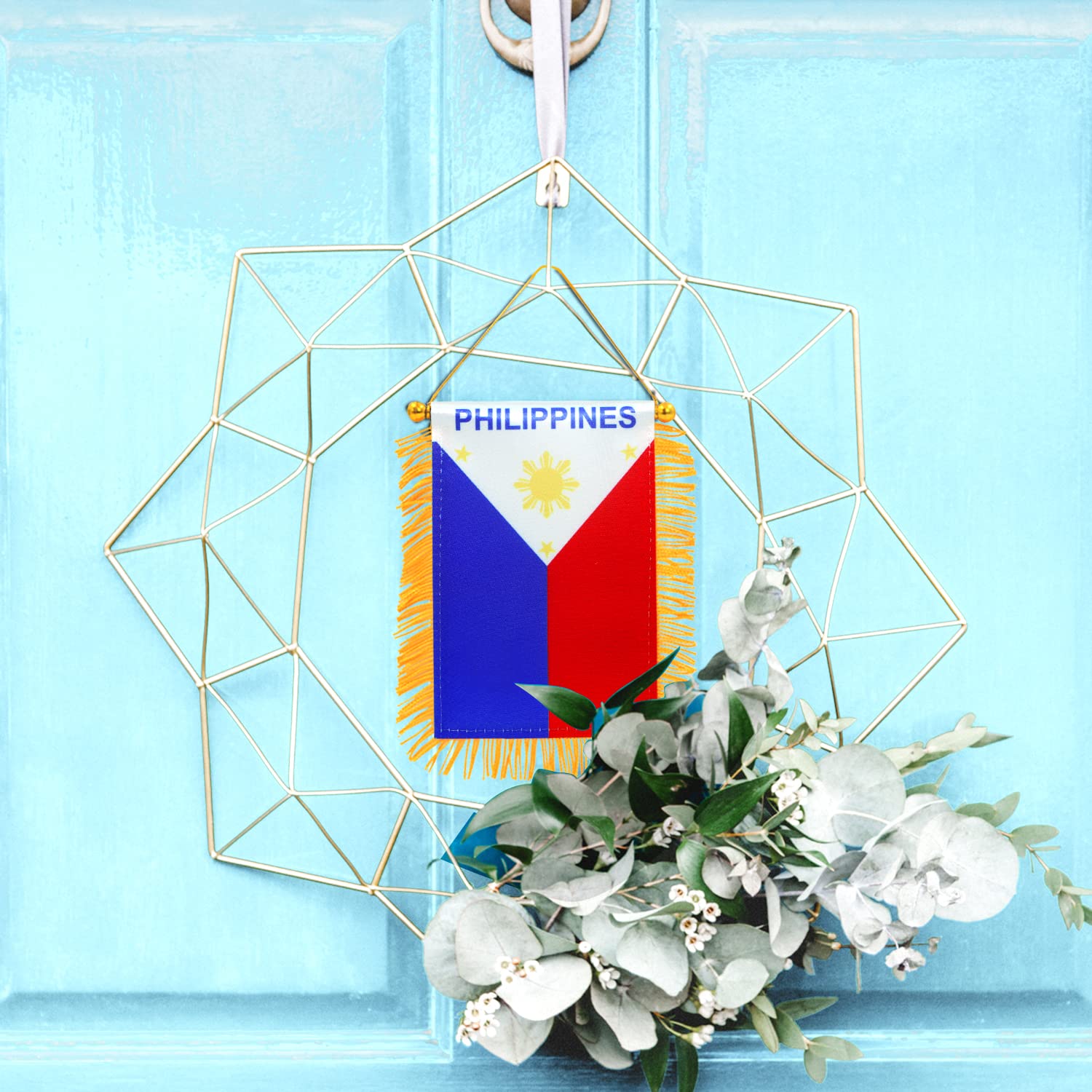 Close-up of Anley Philippines flag's fringed edges