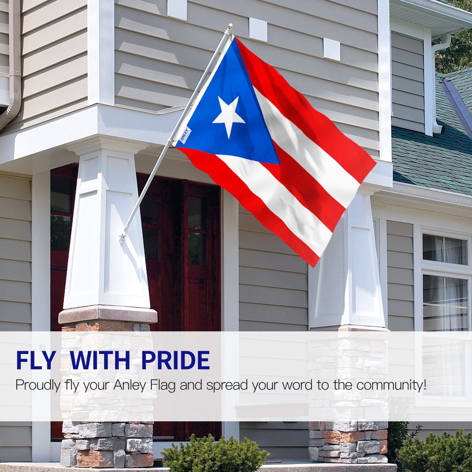 Close-up of Anley Puerto Rico Flag's vibrant colours