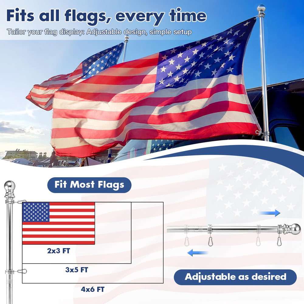 Close-up of Anovo flag pole anti-wrap ring and stainless steel carabiner
