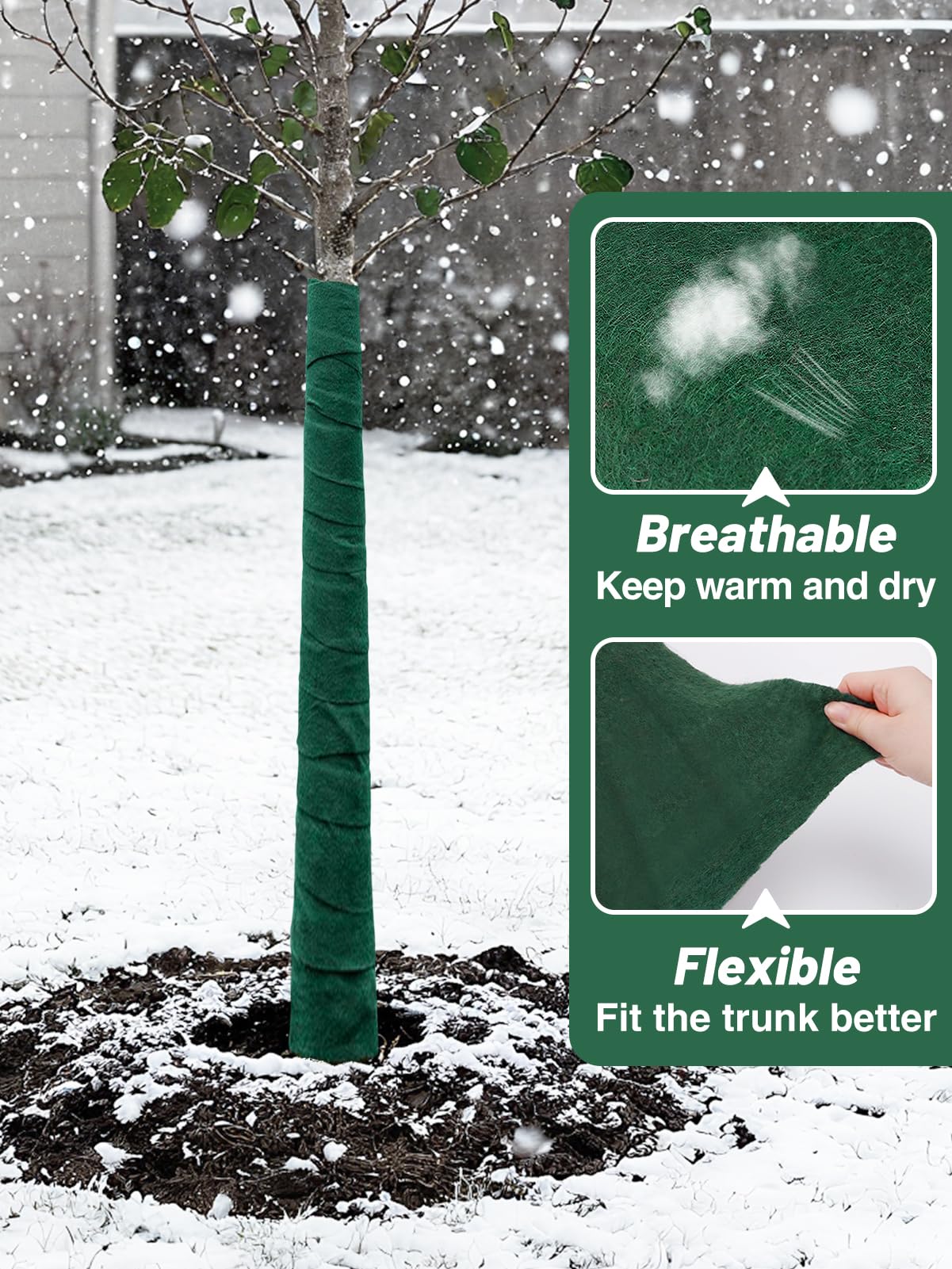 Close-up of ANPHSIN breathable non-woven fabric tree wrap