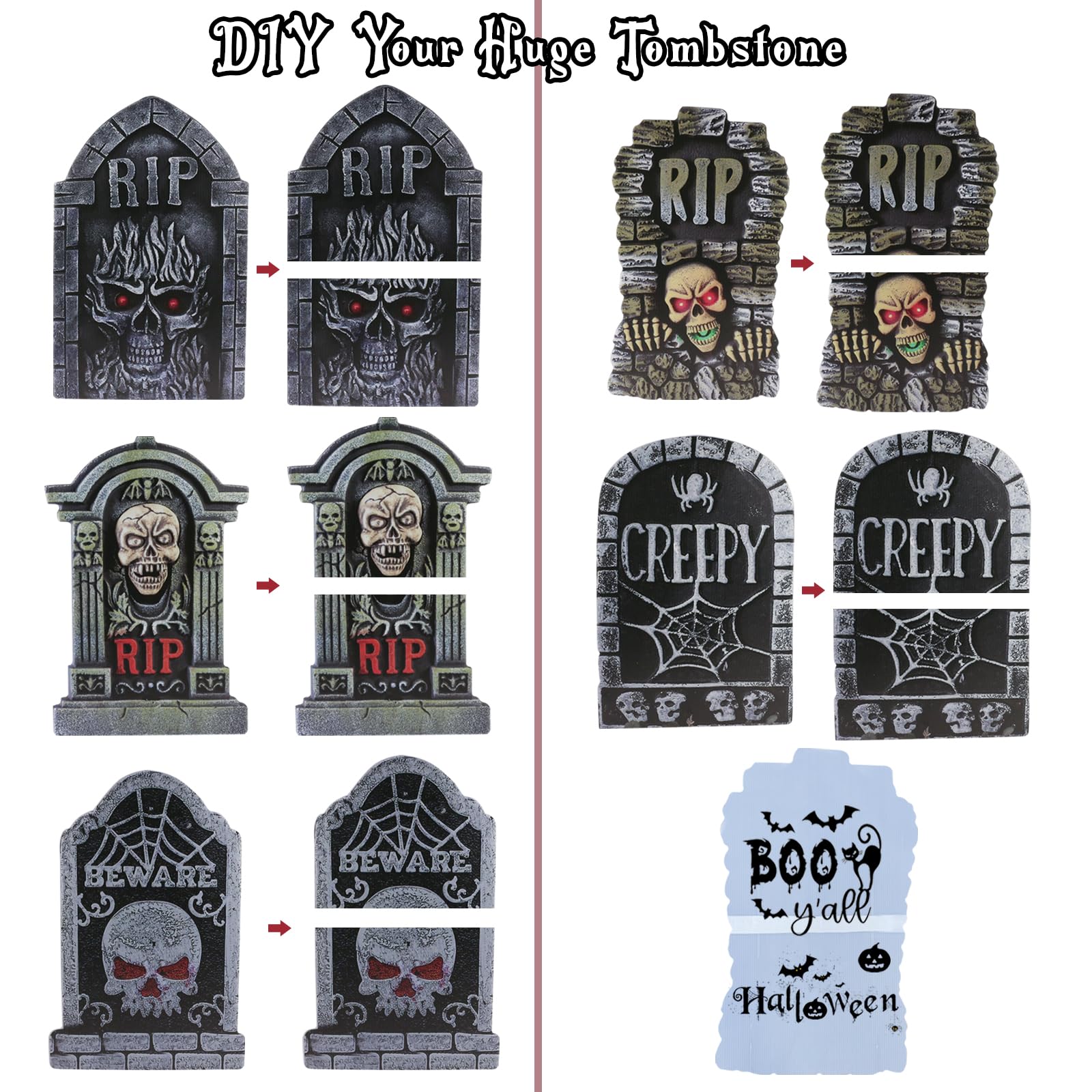 Close-up of ANYGIFT 25.5 inch tombstone details