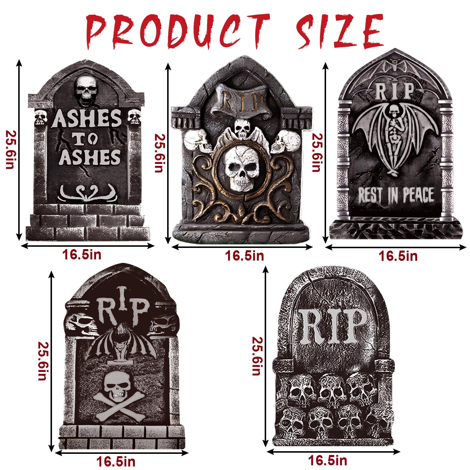 Close-up of ANYGIFT Halloween tombstone with eerie design