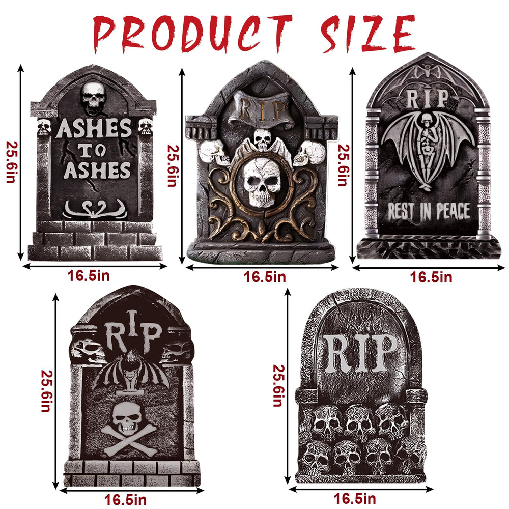 Close-up of ANYGIFT Halloween tombstone with eerie design