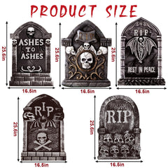 Close-up of ANYGIFT Halloween tombstone with eerie design