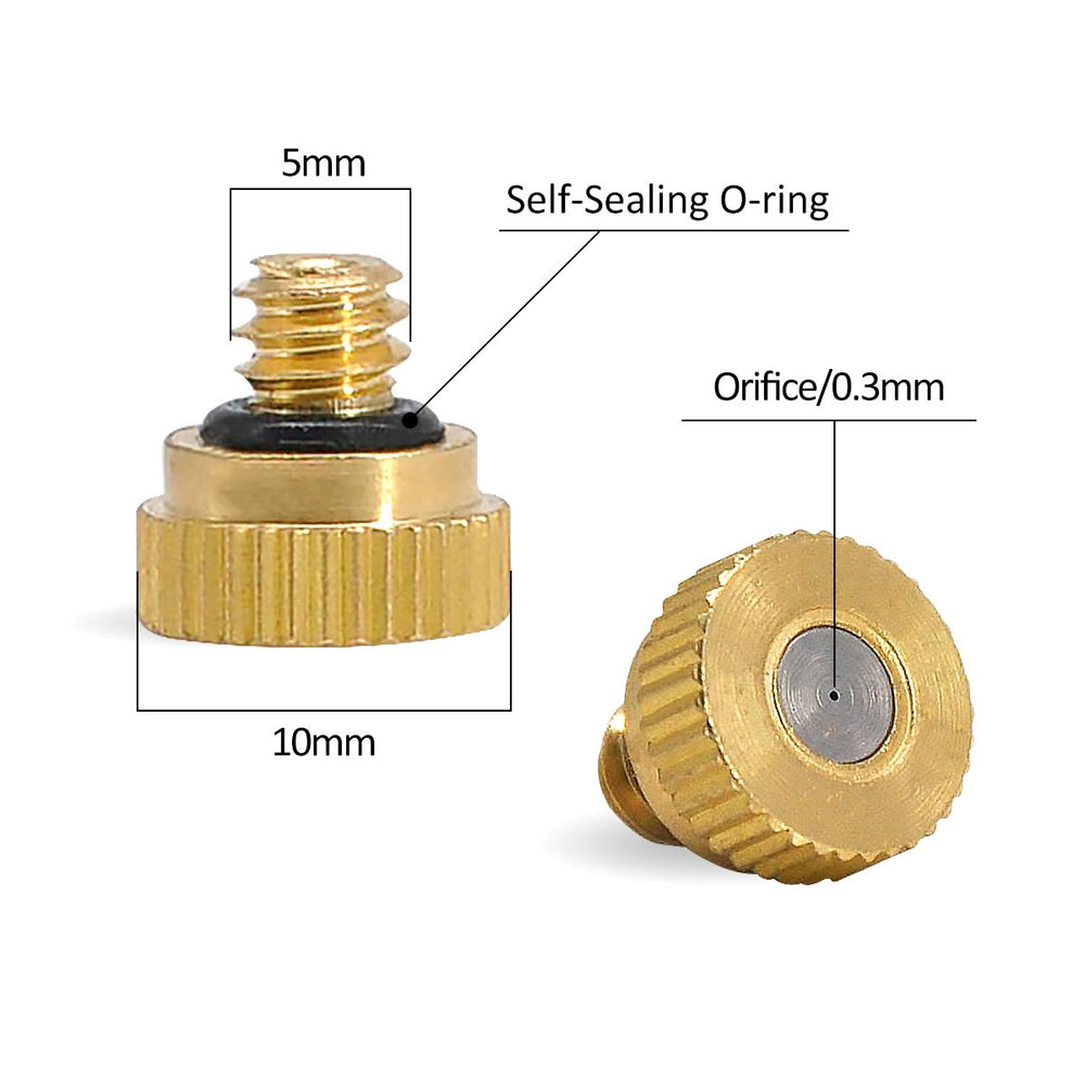 Close-up of Aootech brass misting nozzle