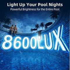 Close-up of Aqoutgh Solar Pool Light showing LED lights