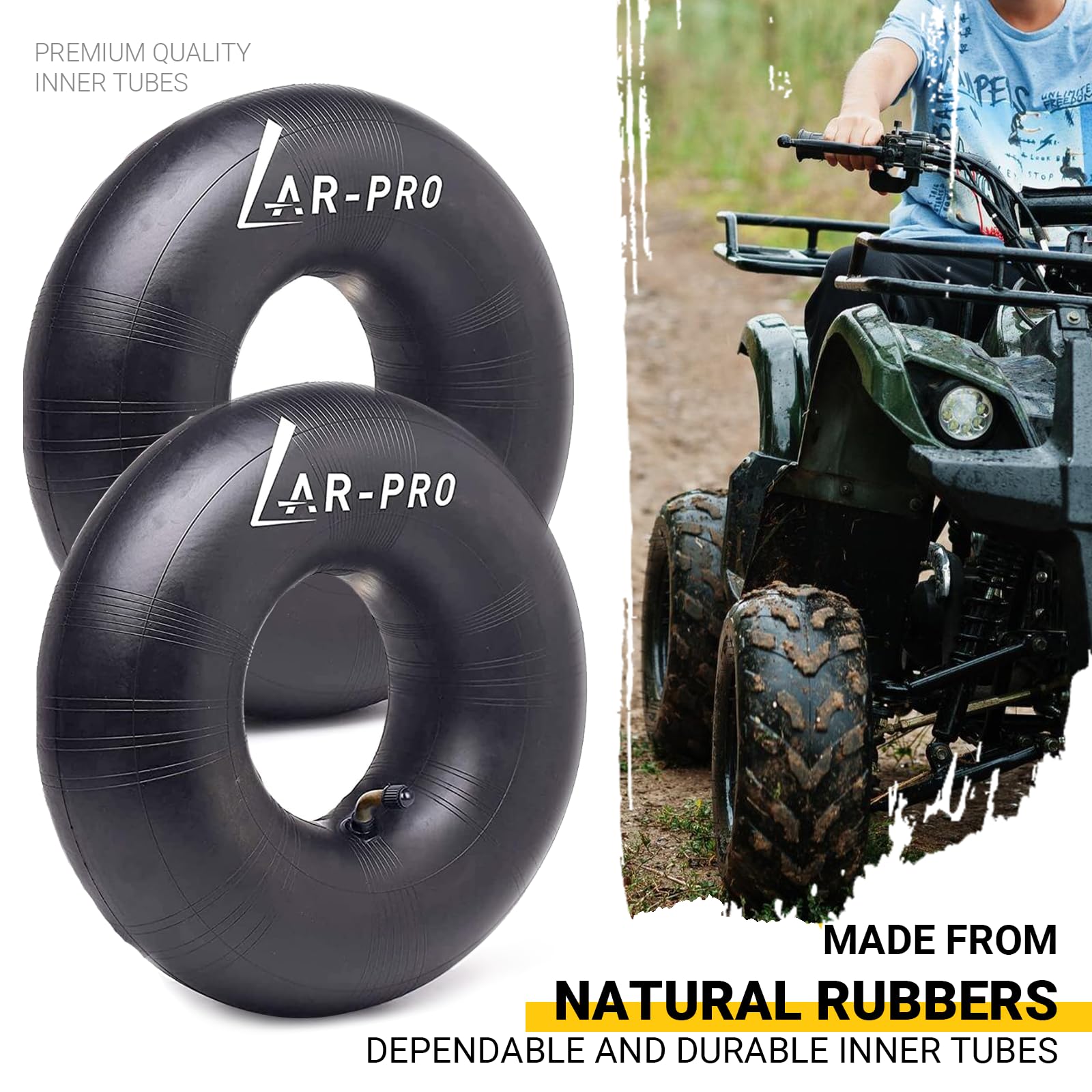 Close-up of AR-PRO inner tube with TR-87 bent valve stem