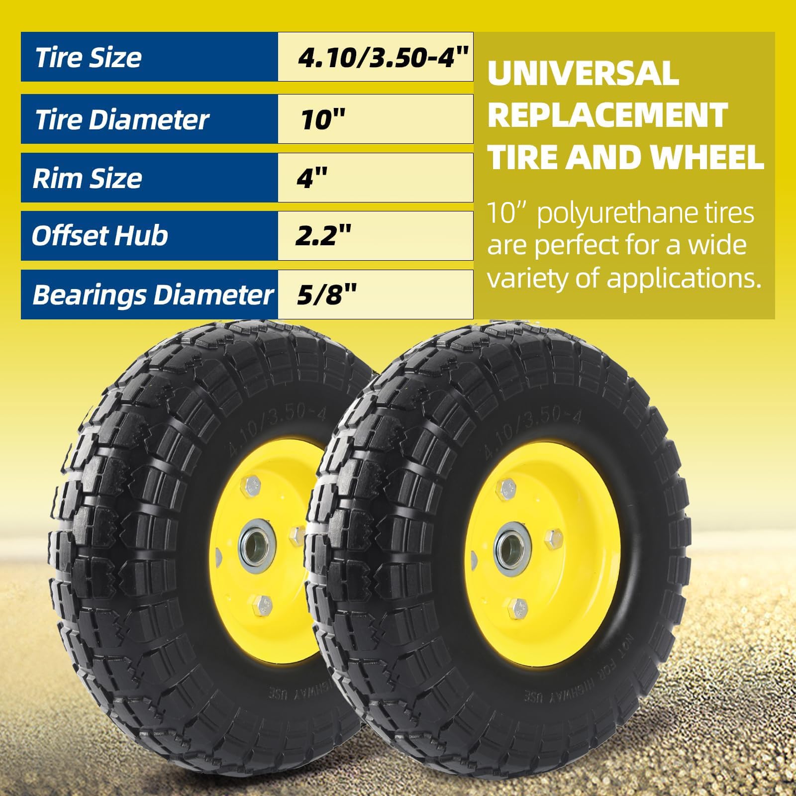 Close-up of AR-PRO solid polyurethane tire material