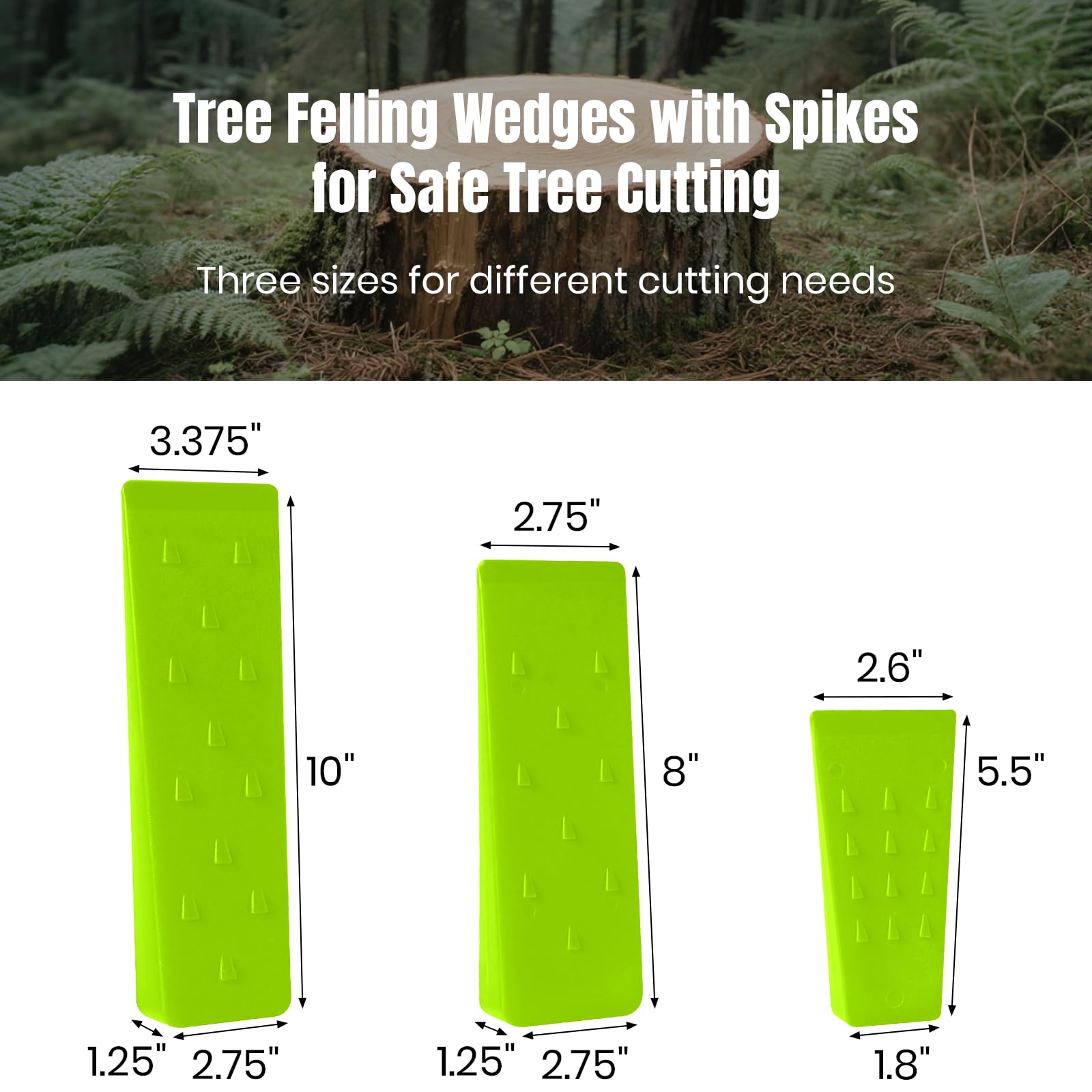 Close-up of AR-PRO spiked tree felling wedge