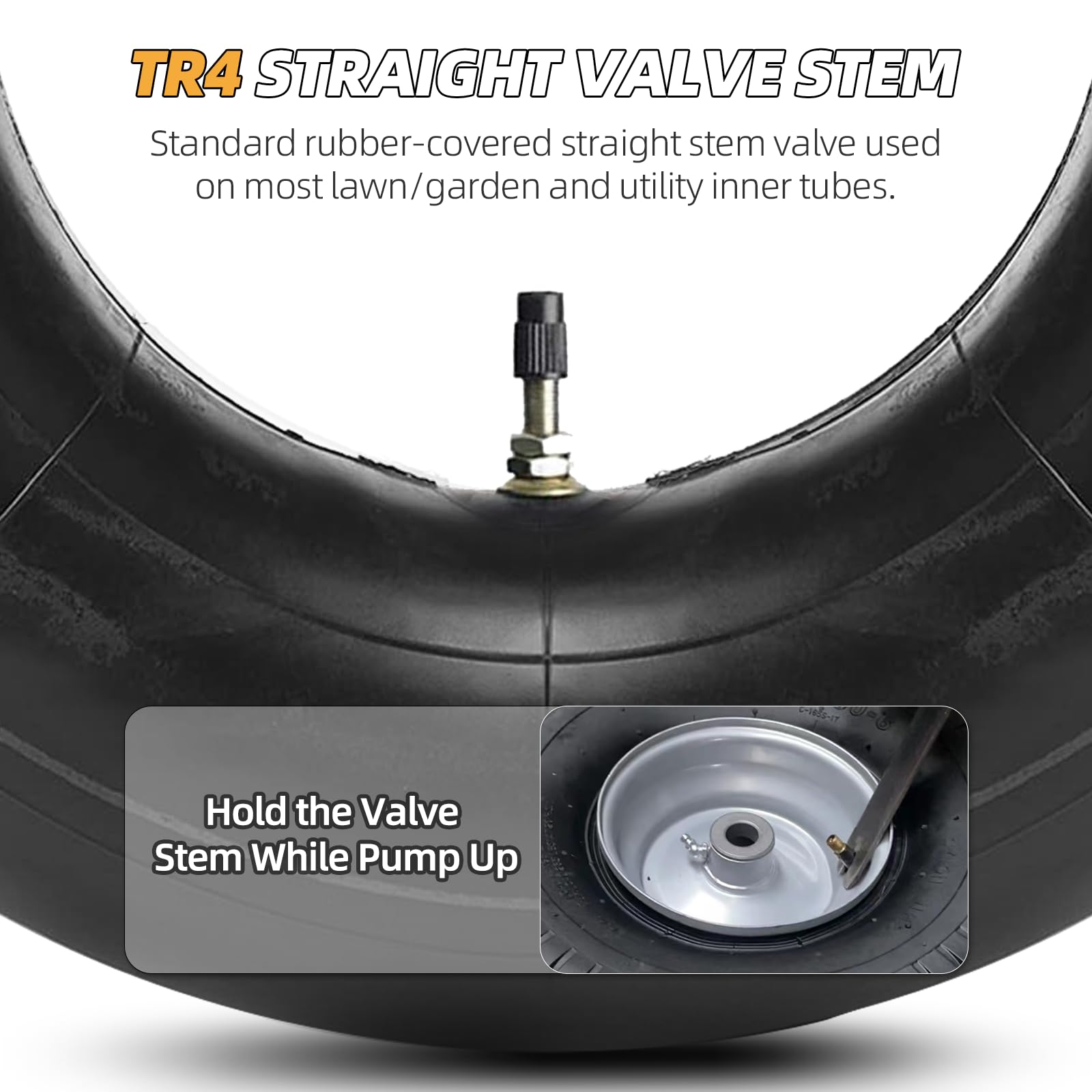 Close-up of AR-PRO TR4 valve stem on inner tube
