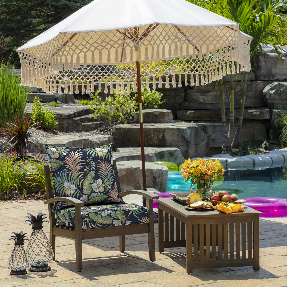 Close-up of Arden Selections Blue Tropical cushion texture