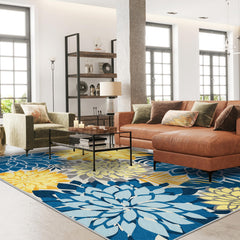 Close-up of Arenarug Outdoor Rug showing floral pattern details