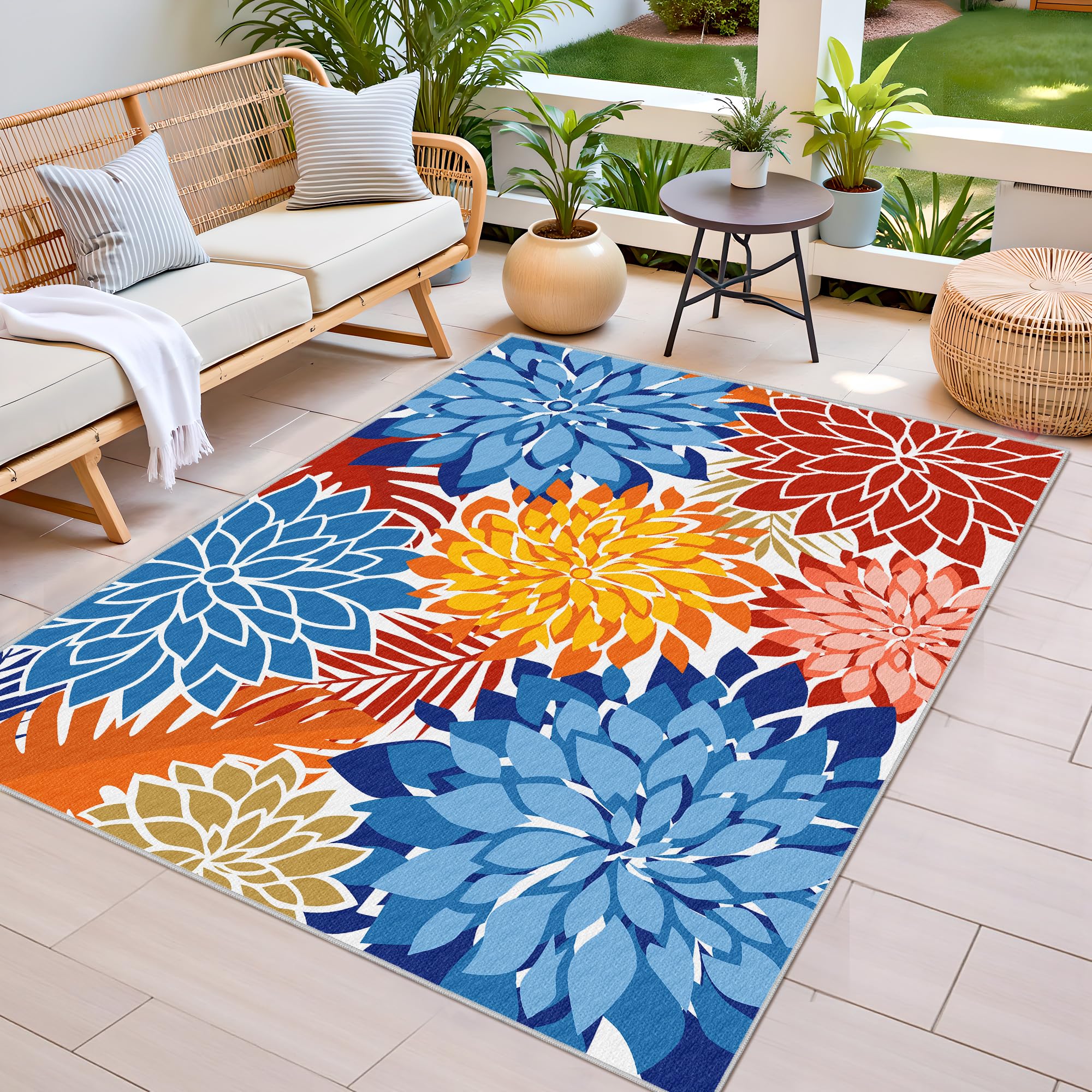 Close-up of Arenarug Outdoor Rug showing non-slip backing
