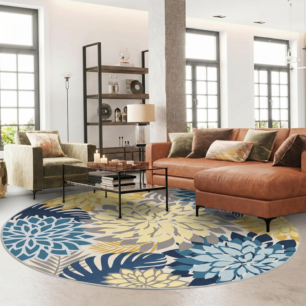 Close-up of Arenarug Outdoor Rug texture and floral design