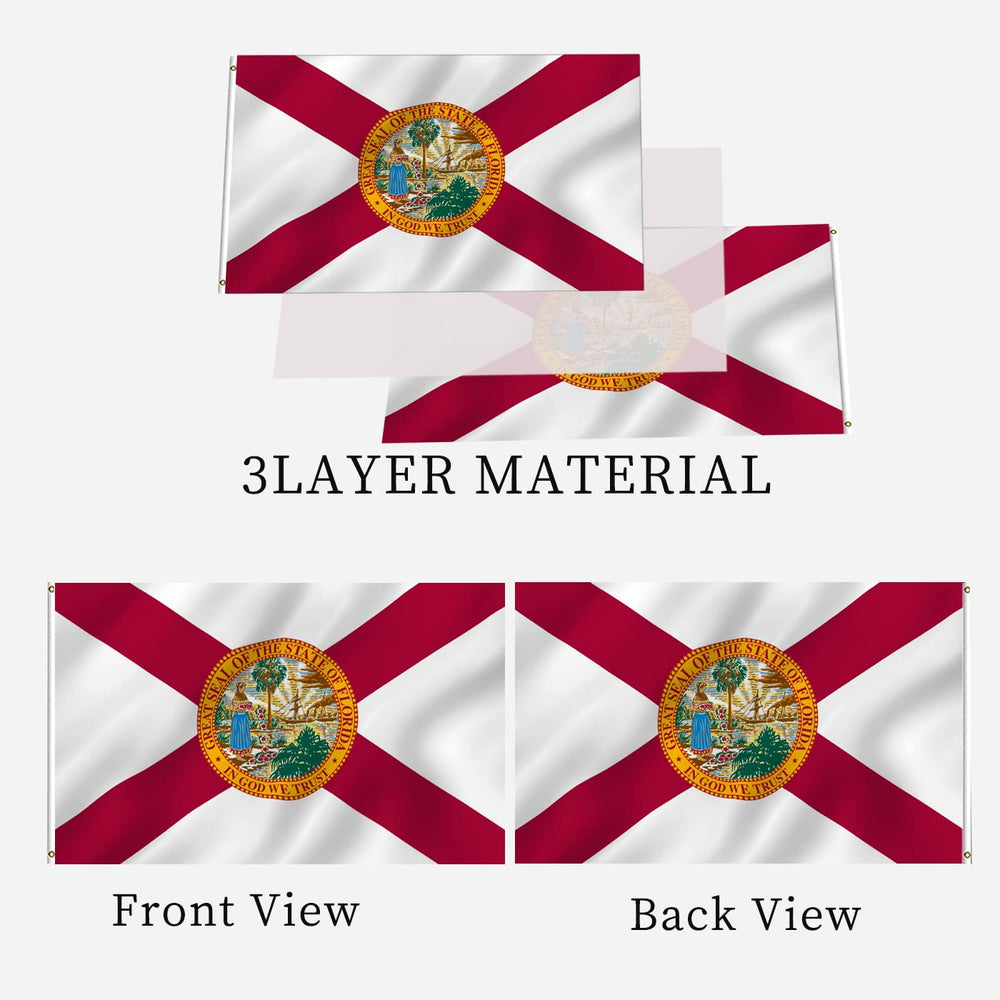 Close-up of ARSOF Florida State Flag 3x5 ft grommets and stitching