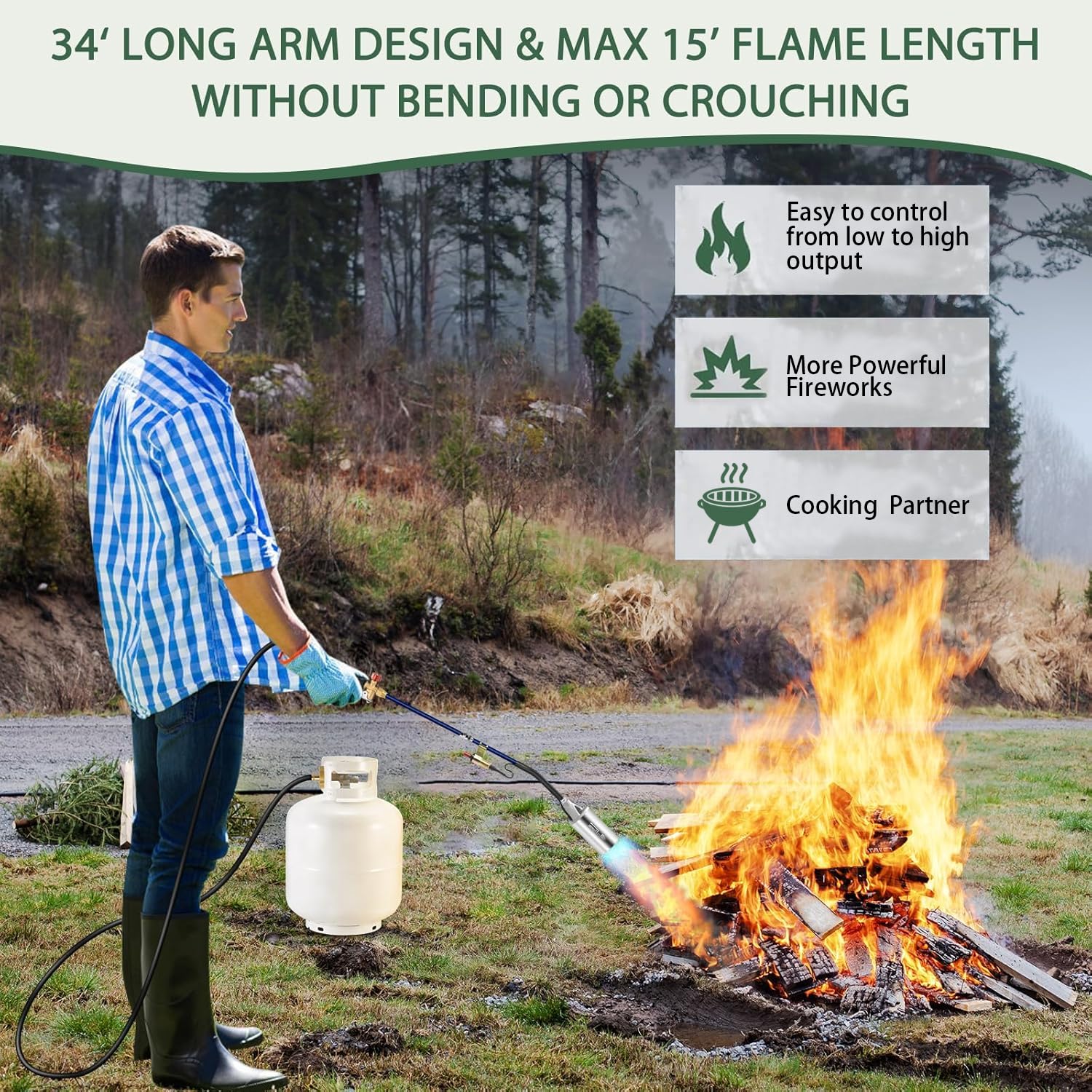 Close-up of ARTFLAMM Weed Burner with Electric Starter