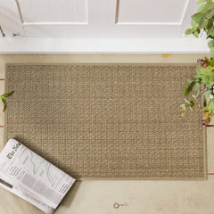 Close-up of Artoid Mode Kitchen Doormat's chenille surface