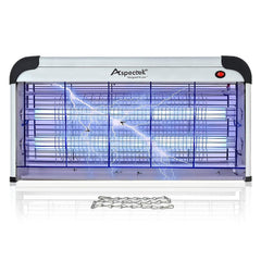 Close-up of ASPECTEK bug zapper's protective mesh screen