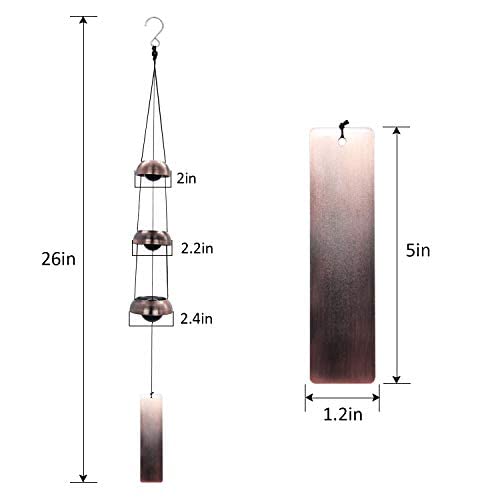 Close-up of ASTARIN Copper Wind Chimes showing the detail of the bells