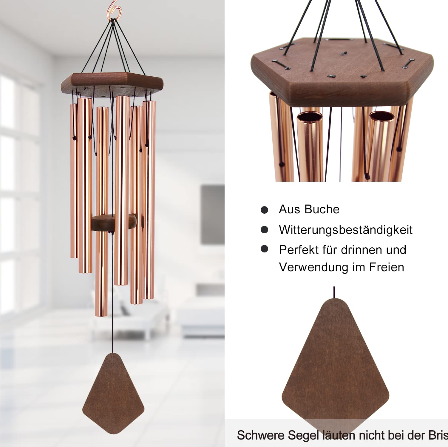 Close-up of ASTARIN wind chime hanging hook
