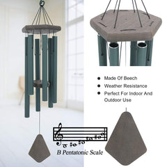 Close-up of ASTARIN wind chime top made from FSC-Certified wood