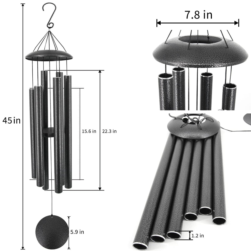 Close-up of ASTARIN wind chimes aluminum tubes