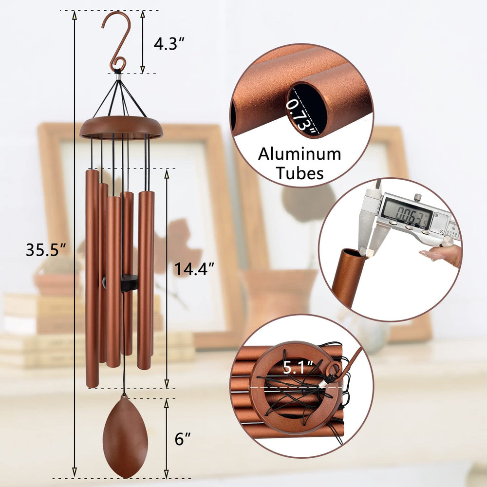 Close-up of ASTARIN Wind Chimes aluminum tubes