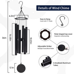 Close-up of ASTARIN wind chimes showing aluminum tubes