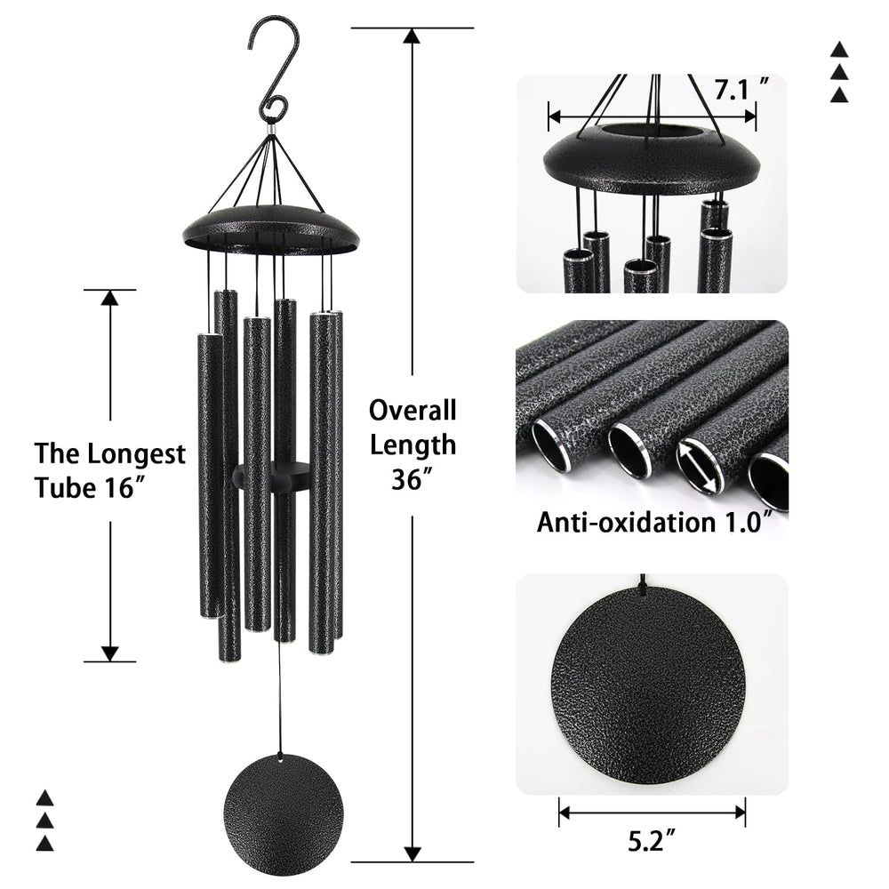 Close-up of ASTARIN wind chimes showing anodized silver-grey finish