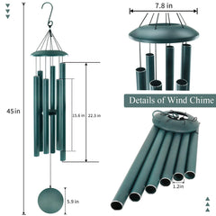 Close-up of ASTARIN wind chimes tubes and hook