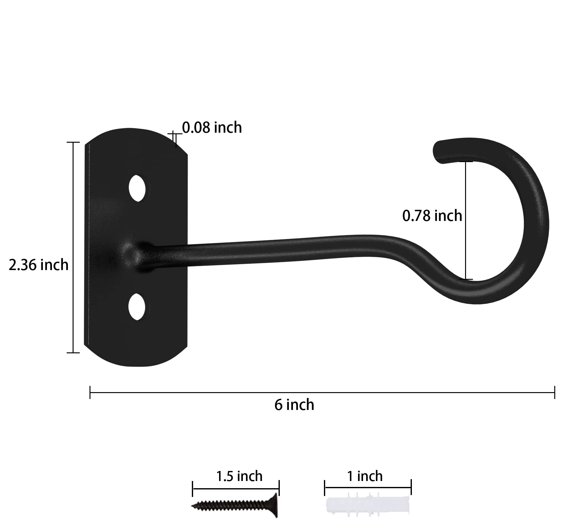 Close-up of ASZUNE ceiling hook with mounting screw